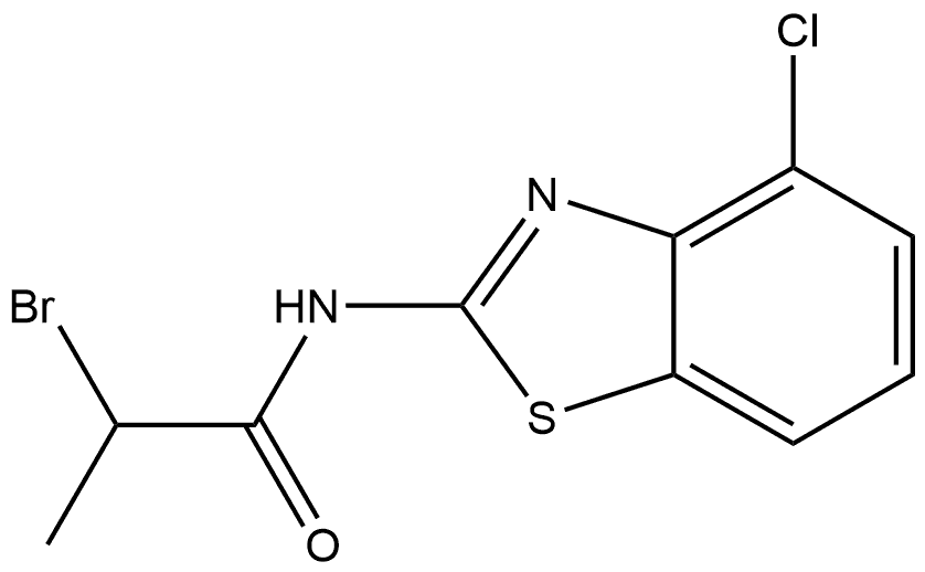 2-Bromo-N-(4-chloro-2-benzothiazolyl)propanamide 结构式