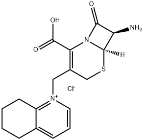 Quinolinium, 1-[[(6R,7R)-7-amino-2-carboxy-8-oxo-5-thia-1-azabicyclo[4.2.0]oct-2-en-3-yl]methyl]-5,6,7,8-tetrahydro-, chloride Structure