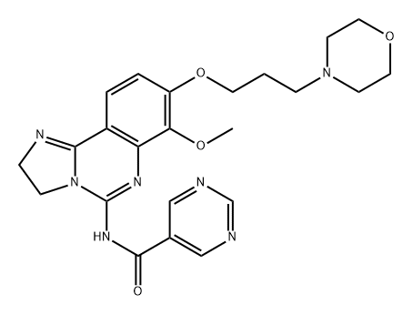 5-Pyrimidinecarboxamide, N-[2,3-dihydro-7-methoxy-8-[3-(4-morpholinyl)propoxy]imidazo[1,2-c]quinazolin-5-yl]- Structure
