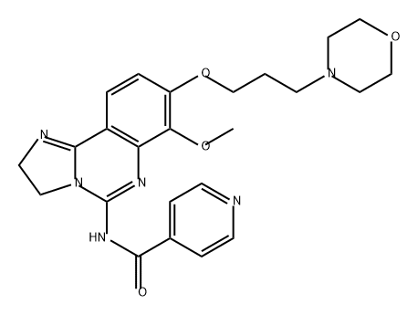 4-Pyridinecarboxamide, N-[2,3-dihydro-7-methoxy-8-[3-(4-morpholinyl)propoxy]imidazo[1,2-c]quinazolin-5-yl]- Structure