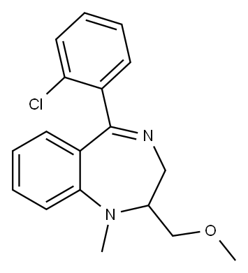 1H-1,4-Benzodiazepine, 5-(2-chlorophenyl)-2,3-dihydro-2-(methoxymethyl)-1-methyl-