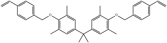 1,1′-(1-甲基乙亚基)双[4-[(4-乙烯基苯基)甲氧基]-3,5-二甲基苯, 103382-65-6, 结构式