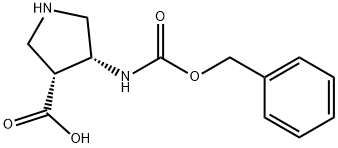 3-Pyrrolidinecarboxylic acid, 4-[[(phenylmethoxy)carbonyl]amino]-, (3R,4R)-,1033881-75-2,结构式