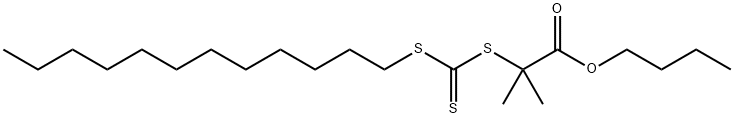 Propanoic acid, 2-[[(dodecylthio)thioxomethyl]thio]-2-methyl-, butyl ester Structure