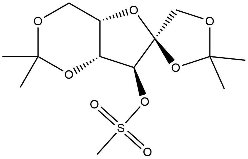 α-L-Sorbofuranose, 1,2:4,6-bis-O-(1-methylethylidene)-, methanesulfonate (9CI) 结构式