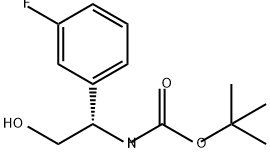 (S)-(1-(3-氟苯基)-2-羟乙基)氨基甲酸叔丁酯, 1035490-58-4, 结构式