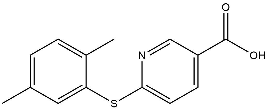 6-[(2,5-Dimethylphenyl)thio]-3-pyridinecarboxylic acid Struktur