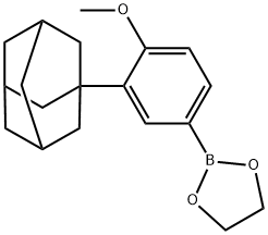 1,3,2-Dioxaborolane, 2-(4-methoxy-3-tricyclo[3.3.1.13,7]dec-1-ylphenyl)- Struktur