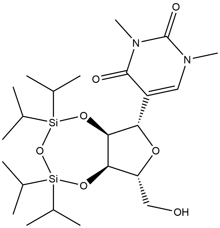 2,4(1H,3H)-Pyrimidinedione, 1,3-dimethyl-5-[2,3-O-[1,1,3,3-tetrakis(1-methylethyl)-1,3-disiloxanediyl]-β-D-ribofuranosyl]- (9CI)