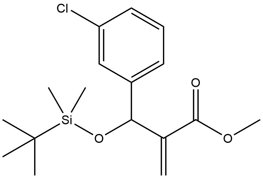 Benzenepropanoic acid, 3-chloro-β-[[(1,1-dimethylethyl)dimethylsilyl]oxy]-α-methylene-, methyl ester 结构式