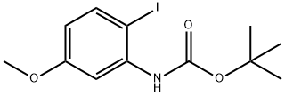 (2-碘-5-甲氧基苯基)氨基甲酸叔丁酯, 1038778-89-0, 结构式