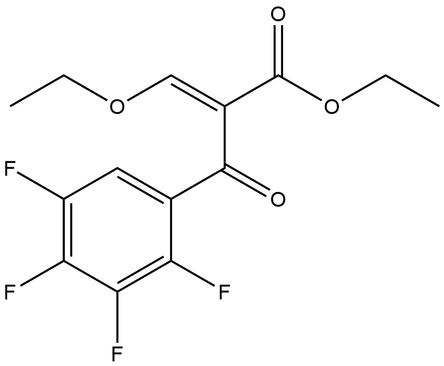 Benzenepropanoic acid, α-(ethoxymethylene)-2,3,4,5-tetrafluoro-β-oxo-, ethyl ester, (αE)- 化学構造式