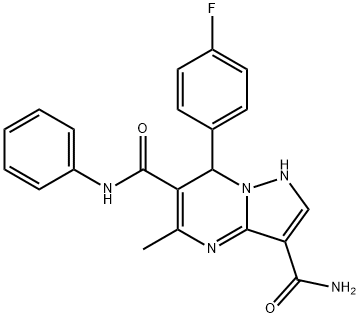 7-(4-fluorophenyl)-5-methyl-6-N-phenyl-1,7-dihydropyrazolo[1,5-a]pyrimidine-3,6-dicarboxamide Structure