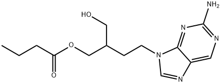 Butanoic acid, 4-(2-amino-9H-purin-9-yl)-2-(hydroxymethyl)butyl ester 结构式