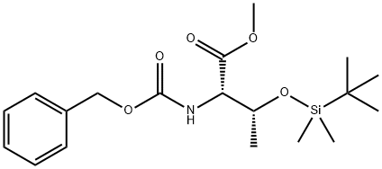 L-Threonine, O-[(1,1-dimethylethyl)dimethylsilyl]-N-[(phenylmethoxy)carbonyl]-, methyl ester Structure