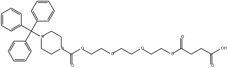 Butanedioic acid, 1-[2-[2-[2-[[[4-(triphenylmethyl)-1-piperazinyl]carbonyl]oxy]ethoxy]ethoxy]ethyl] ester Structure