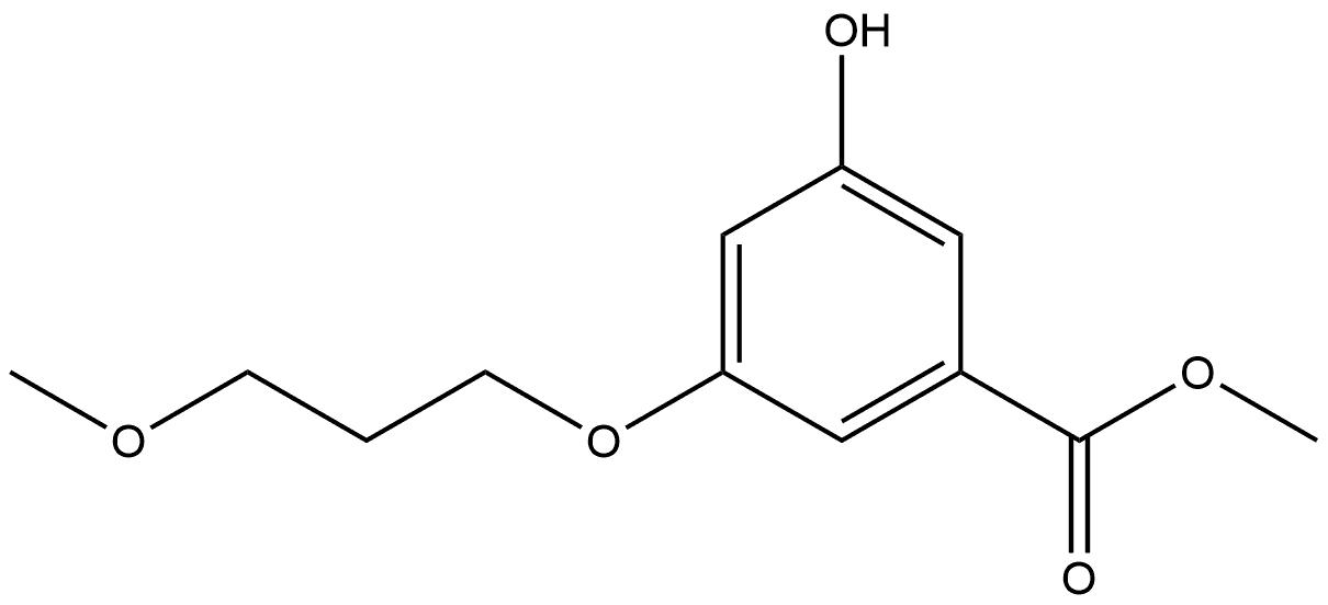Benzoic acid, 3-hydroxy-5-(3-methoxypropoxy)-, methyl ester Structure