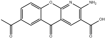 5H-[1]Benzopyrano[2,3-b]pyridine-3-carboxylic acid, 7-acetyl-2-amino-5-oxo- Struktur