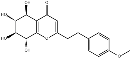 4H-1-Benzopyran-4-one, 5,6,7,8-tetrahydro-5,6,7,8-tetrahydroxy-2-[2-(4-methoxyphenyl)ethyl]-, (5S,6R,7S,8R)- Structure
