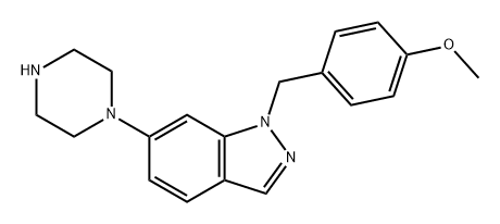 1H-Indazole, 1-[(4-methoxyphenyl)methyl]-6-(1-piperazinyl)- Struktur