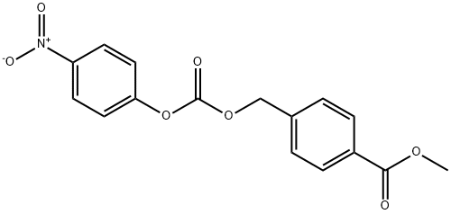 Benzoic acid, 4-[[[(4-nitrophenoxy)carbonyl]oxy]methyl]-, methyl ester Structure