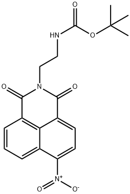 Carbamic acid, N-[2-(6-nitro-1,3-dioxo-1H-benz[de]isoquinolin-2(3H)-yl)ethyl]-, 1,1-dimethylethyl ester Structure