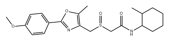 Acetamide, 2-[[[2-(4-methoxyphenyl)-5-methyl-4-oxazolyl]methyl]sulfinyl]-N-(2-methylcyclohexyl)- Structure