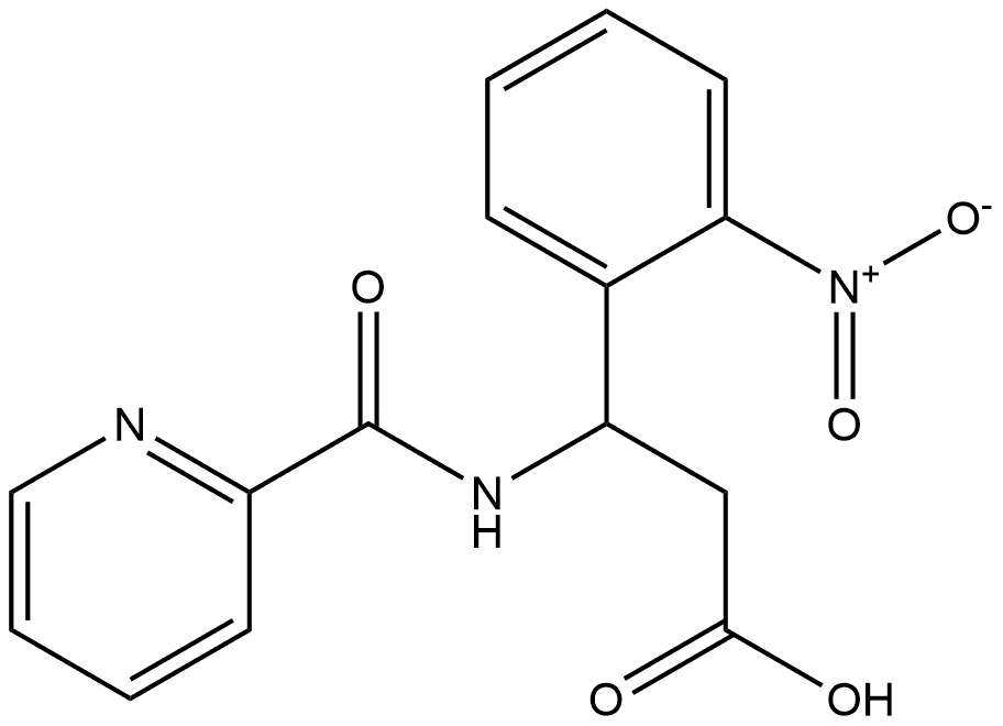 Benzenepropanoic acid, 2-nitro-β-[(2-pyridinylcarbonyl)amino]- Structure