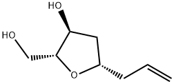(2R,3S,5S)-Tetrahydro-3-hydroxy-5-(2-propen-1-yl)-2-furanmethanol Struktur