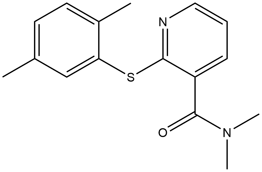 2-[(2,5-Dimethylphenyl)thio]-N,N-dimethyl-3-pyridinecarboxamide 结构式