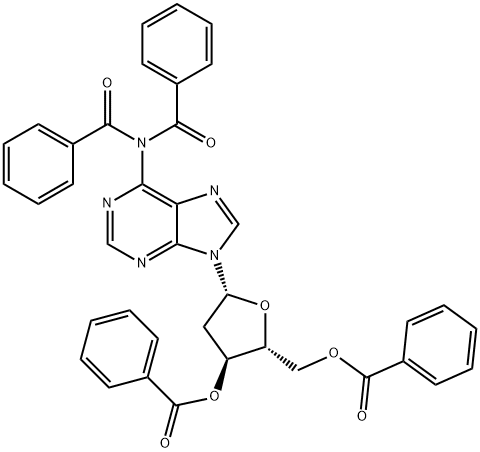 N6,N6-dibenzoyl-3',5'-O-dibenzoyl-2'-deoxyadenosine Structure