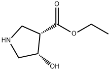 3-Pyrrolidinecarboxylic acid, 4-hydroxy-, ethyl ester, (3S,4S)-,1058132-75-4,结构式