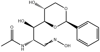 D-Glucose, 2-(acetylamino)-2-deoxy-4,6-O-[(R)-phenylmethylene]-, 1-oxime (9CI) 结构式