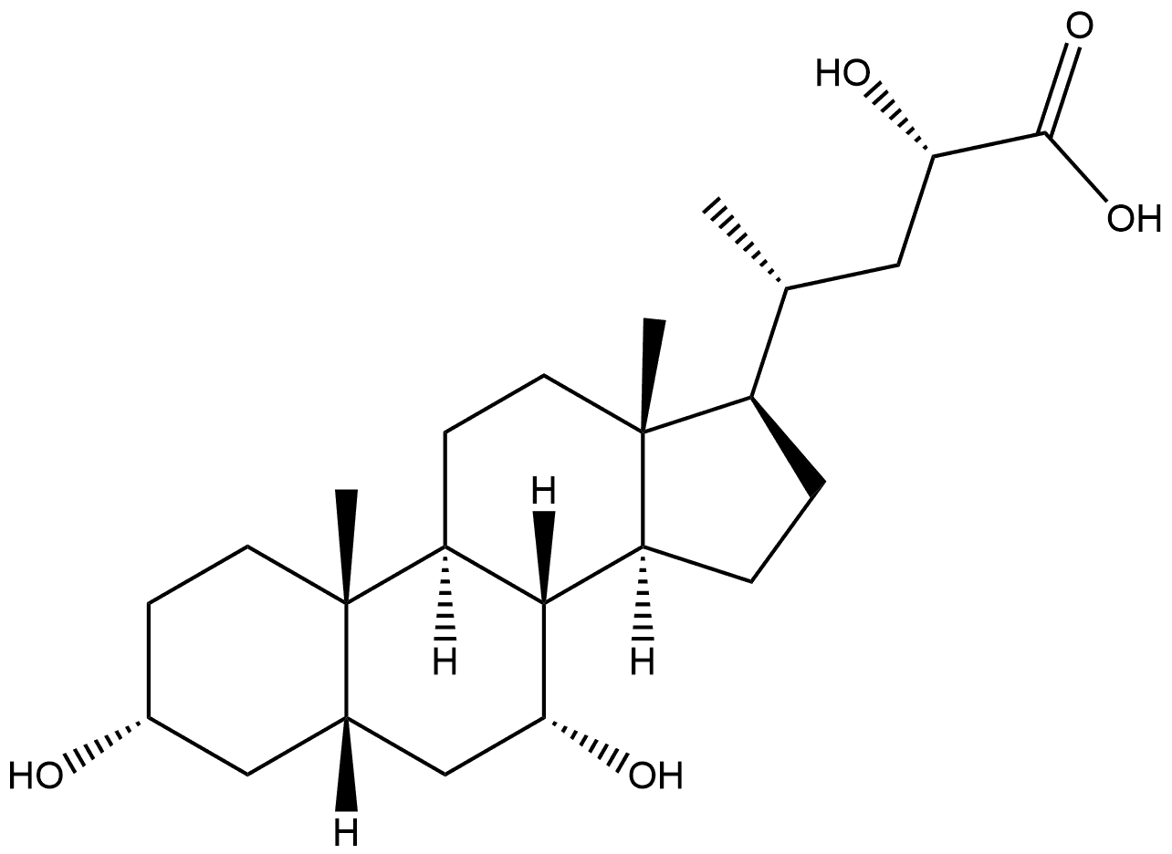 Cholan-24-oic acid, 3,7,23-trihydroxy-, (3α,5β,7α,23S)- (9CI) Struktur