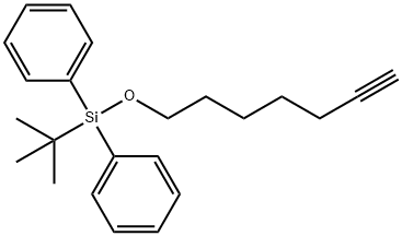 Benzene, 1,1'-[(1,1-dimethylethyl)(6-heptyn-1-yloxy)silylene]bis- Structure