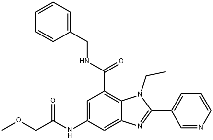 1H-Benzimidazole-7-carboxamide, 1-ethyl-5-[(2-methoxyacetyl)amino]-N-(phenylmethyl)-2-(3-pyridinyl)- Structure