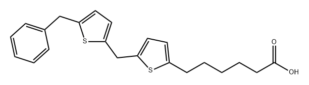 2-Thiophenehexanoic acid, 5-[[5-(phenylmethyl)-2-thienyl]methyl]- Structure