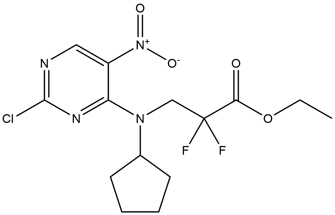 Propanoic acid, 3-[(2-chloro-5-nitro-4-pyrimidinyl)cyclopentylamino]-2,2-difluoro-, ethyl ester