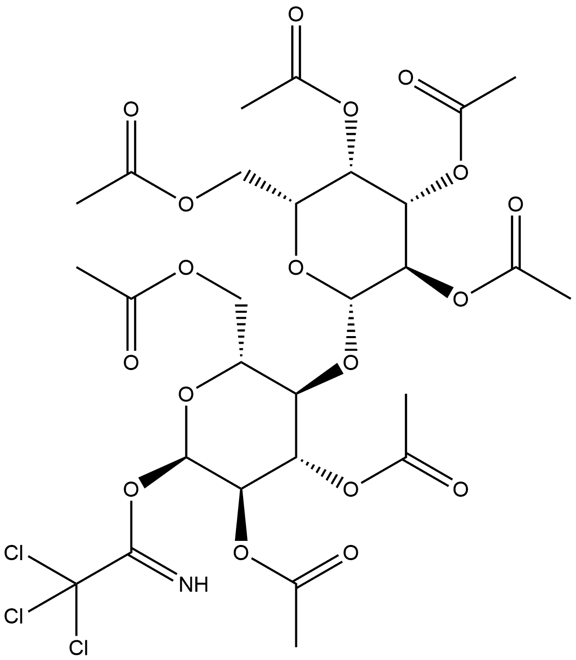 α-D-Lactopyranose Heptaacetate Trichloroacetimidate Structure