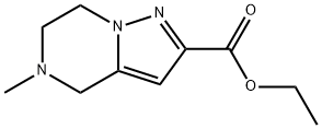 Ethyl 4,5,6,7-tetrahydro-5-methylpyrazolo[1,5-a]pyrazine-2-carboxylate Struktur