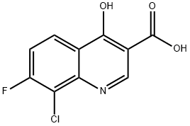 8-Chloro-7-fluoro-4-hydroxyquinoline-3-carboxylic acid 结构式