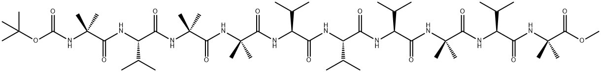 tert-butyloxycarbonyl-aminoisobutyryl-valyl-aminoisobutyryl-aminoisobutyryl-valyl-valyl-valyl-aminoisobutyryl-valyl-aminoisobutyryl methyl ester Structure