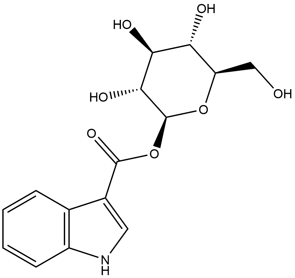 Indole-3-carboxylic acid
 β-D-glucopyranosyl ester 化学構造式