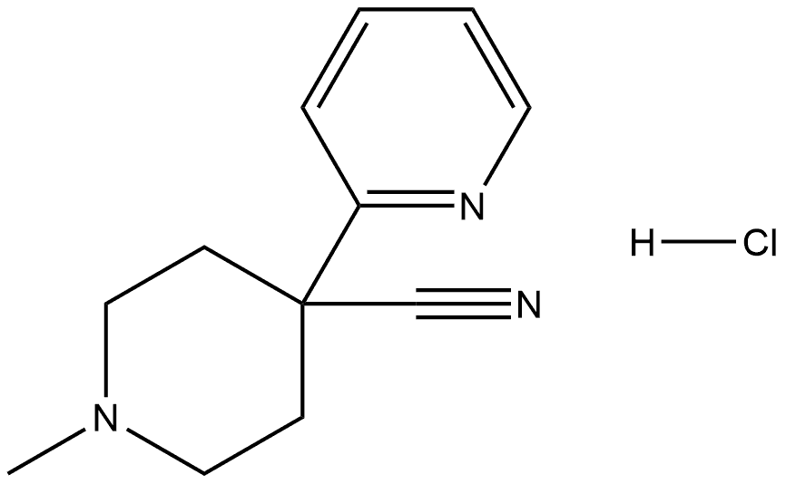 1-methyl-4-(pyridin-2-yl)piperidine-4-carbonitrile hydrochloride Struktur