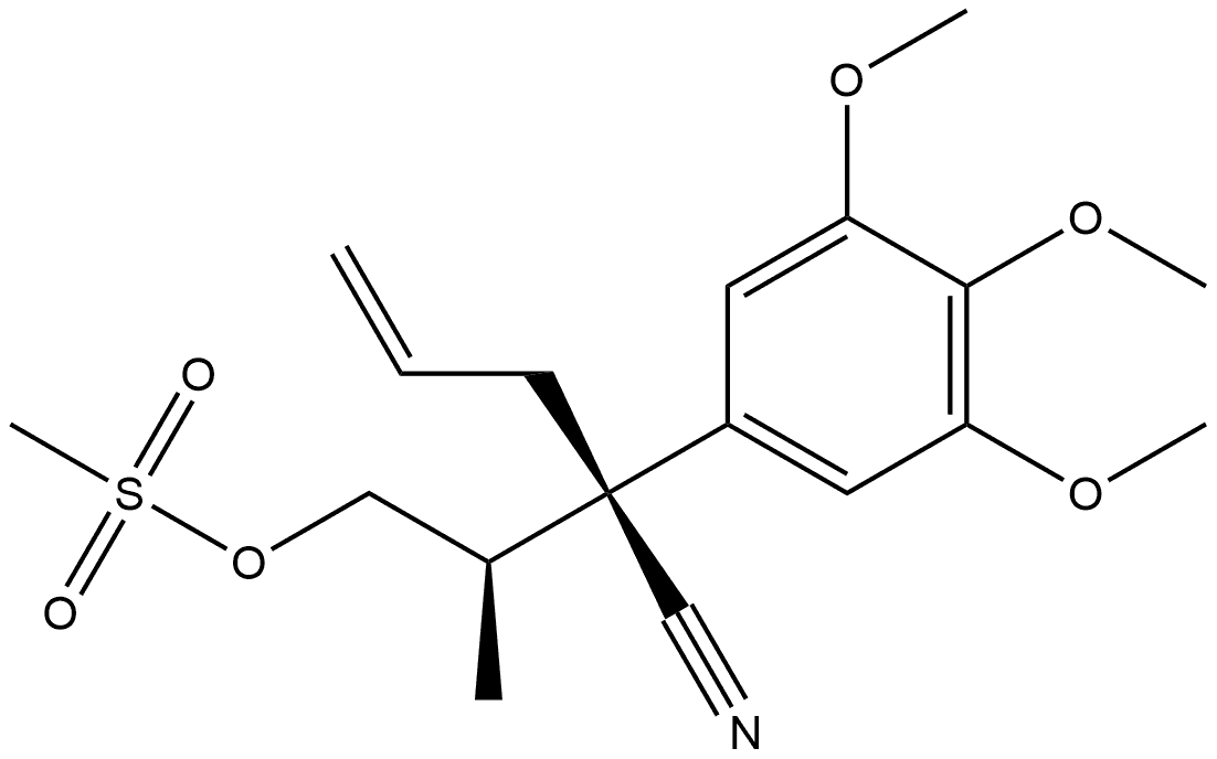 Benzeneacetonitrile, 3,4,5-trimethoxy-α-[1-methyl-2-[(methylsulfonyl)oxy]ethyl]-α-2-propenyl-, [R-(R*,R*)]- (9CI)