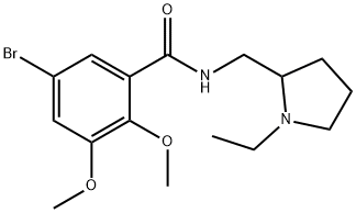BENZAMIDE,5-BROMO-N-[(1-ETHYL-2-PYRROLIDINYL)METHYL]-2,3-DIMETHOXY, 107188-66-9, 结构式