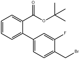 4'-溴甲基-3'-氟-联苯基-2-羧酸叔丁酯 结构式