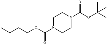 1,4-Piperazinedicarboxylic acid, 1-butyl 4-(1,1-dimethylethyl) ester 结构式