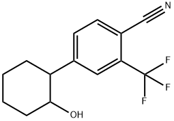 Benzonitrile, 4-(2-hydroxycyclohexyl)-2-(trifluoromethyl)- Structure