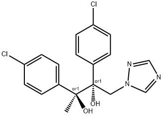 2,3-Butanediol, 2,3-bis(4-chlorophenyl)-1-(1H-1,2,4-triazol-1-yl)-, (2R,3S)-rel- Struktur